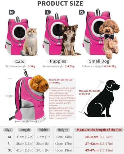 PETCUTE Dog Backpack Carrier Cat Carrier Pet Travel Carriers for Small Dogs and Cats Pet Travel Backpack