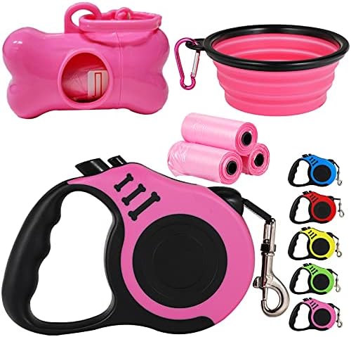 Retractable Dog Leash, 16FT Heavy Duty Dog Leash, Pink