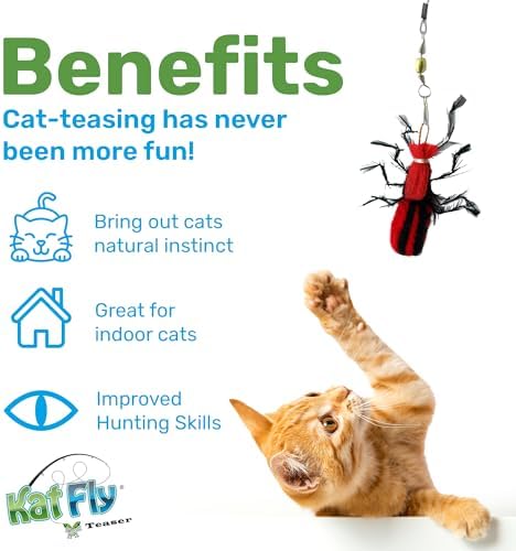 2 Inch Handmade Cat Toy Teaser Beetle (1, Red, Refill Only)