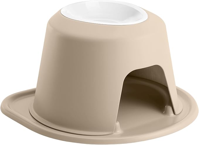 WeatherTech Single High Pet Feeding System w/Plastic Dog/Cat Bowls - 8" High Stand Tan (PSH3208TNTN)
