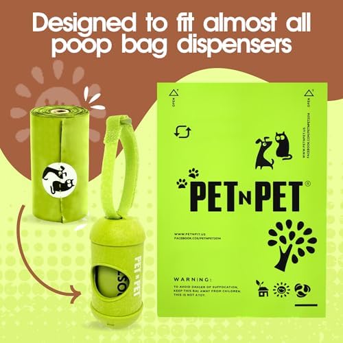 Pet N Pet Poop Bags for Dogs, 240 Count, Plant Based, Leak Proof Thick Roll