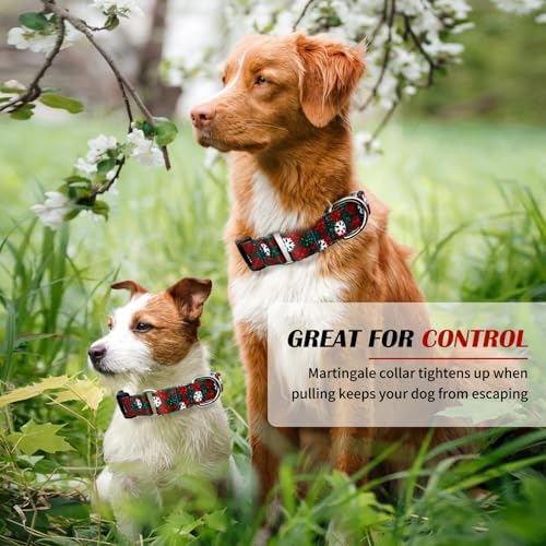 Hikiko Martingale Collar for Dogs with Christmas Pattern,Adjustable,L