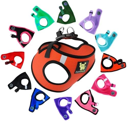 EcoBark Step in Dog Harness, Reflective Chest Body Halter Vest, Orange