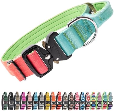 TSPRO Tactical Dog Collar, Heavy Duty Quick Release Metal Buckle and Handle