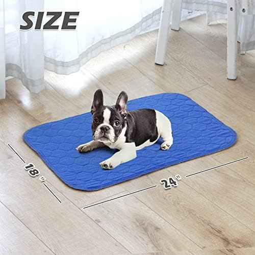 ARGOPET 2 Pack Reusable Puppy Pads for Dogs,24" x 18" Fast Absorbent Leak-Proof Washable Puppy Training Pads Furniture Protector Whelping Mats for Kennel, Creat(Blue)
