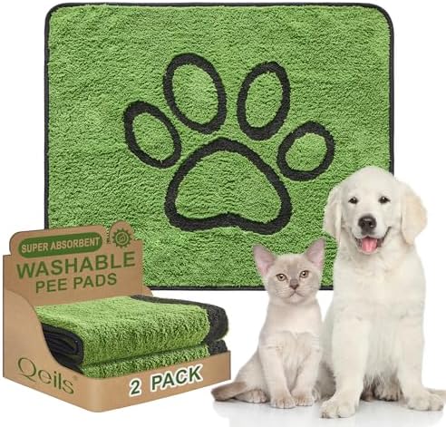 Qeils Reusable Dog Pee Pads, Washable Puppy Pads, Leak-Proof 30"x34" 2 Pack