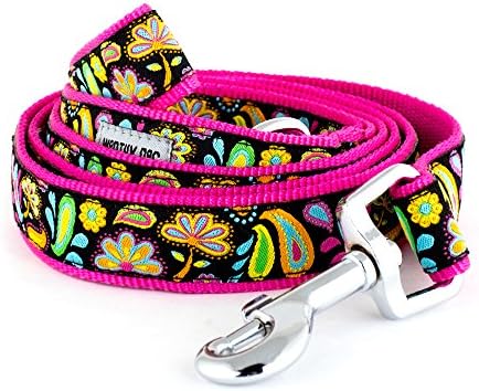 THE WORTHY DOG Fun Patterns Stylish Dog Leash, 5ft Length, Floral Paisley