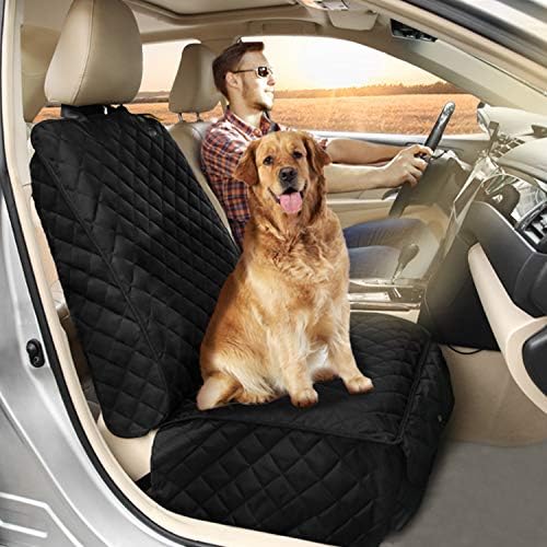 Bark Lover Car Seat Covers Front Seats,Car Seat Protector for Dogs,Scratch-Proof Dog Car Seat Cover,Universal Fit for Cars Trucks SUVs (Black,1 Pack)