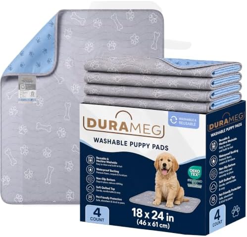 Washable Puppy Pads 18x24, 4 Pack Reusable Dog Pee Pads Pet Training Pads