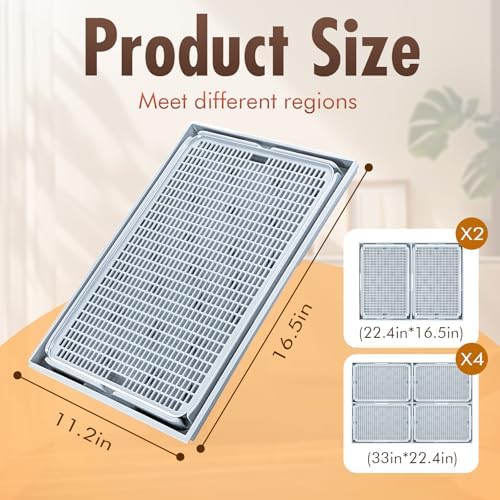 2Pack Cat Litter Box Step, Cat Litter Catcher, Expandable Interlock Litter Mat, Washable Easy Clean, Waterproof & Urine Proof, Grey