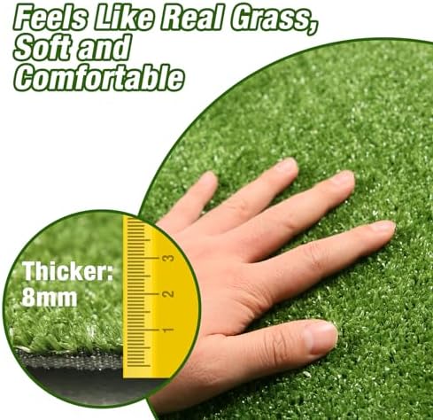 GLOBREEN Large Artificial Grass Outdoor for Dogs - 6 FT X 6 FT Fake Grass for Pets Potty Training - Turf Rug Roll for Kennel Playpen Whelping