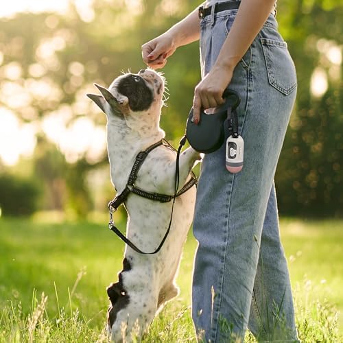 SVD.PET Dog Poop Bag Dispenser, Retractable Poop Bag Holder, White/Pink