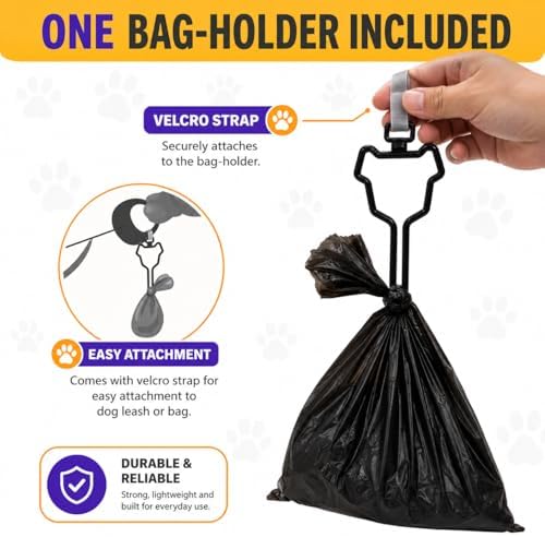 Dog Poop Black Bags with Dispenser (700 Bags) doggy poop bags Pickup Bag 35 Refill Rolls Dog Waste Bags Cat Litter & Poop Bags (35 Rolls, Uscented)