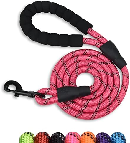 6FT Reflective Dog Leash with Padded Handle for All Dog Sizes.Pink