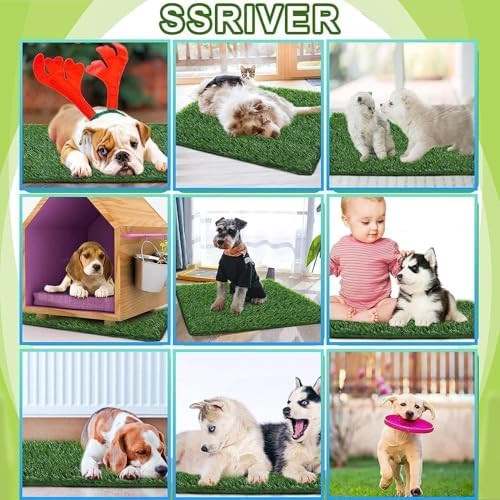 Artificial Grass for Dogs Pee Tray Fake Grass Mat for Professional Puppy Potty Trainer Replacement Dog Grass Pad for Indoor and Outdoor (25.5x19.5 Inch(Pack of 2))
