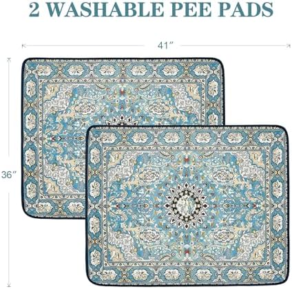 Qeils Washable Pee Pads for Dogs, Reusable Puppy Pads 36"x 41" 2 Pack
