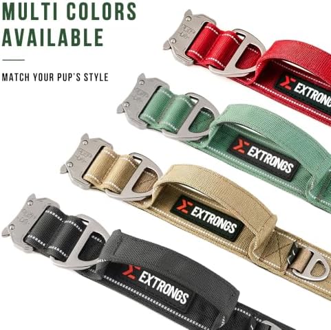 Adjustable Reflective Tactical Dog Collar for Large Dogs