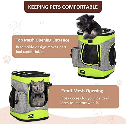 Tirrinia Two-Sided Entry Pet Backpack Travel Carrier for Cats & Small Dogs, Airline-Approved, Padded Back Support, Ideal for Hiking, Walking, Cycling & Outdoor Adventures