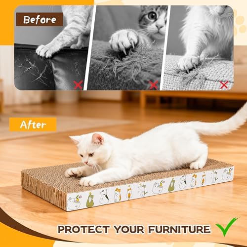 PatiencET 2 Pack Cardboard Cat Scratcher Pad with Catnips