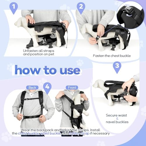 YUDODO Front Pet Carrier Backpack for Small Dog, Legs Out Dog Chest Carrier