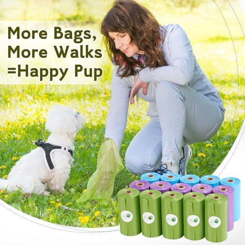 Dog Poop Bags Rolls: Extra Thick Leak Proof Unscented 13 x 9 in 300 Count