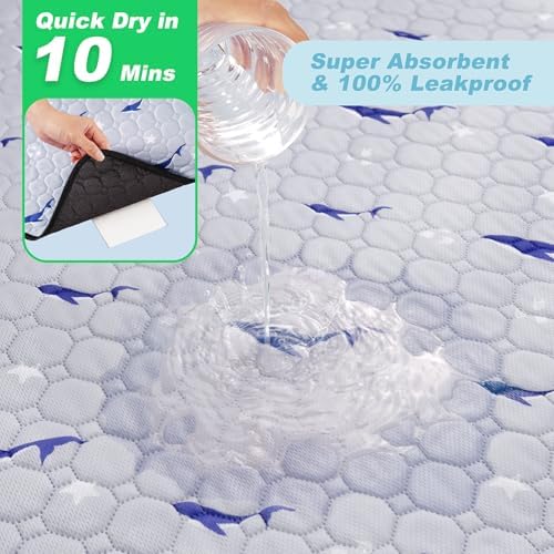 Washable Pee Pads for Dogs, 2 Pack Puppy Pads, Super Absorbent & Leakproof with Anti-Slip Bottom for Dog Training, Crates, Car, Pet Pee Pads, and Furniture Protection,34"x52"
