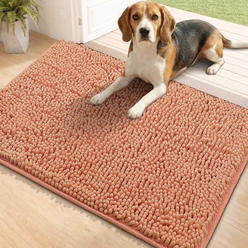 Bcoimo Super Absorbent Dog Door Mat, 36"*24" Anti Slip Mat for Muddy Paw