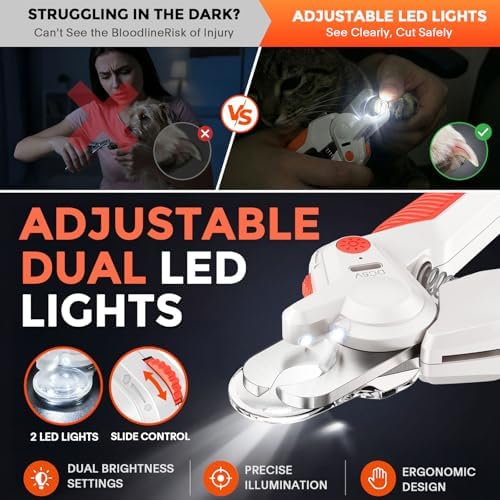 Dog Nail Clippers with LED Light: for Medium to Large Dogs Multi Blue