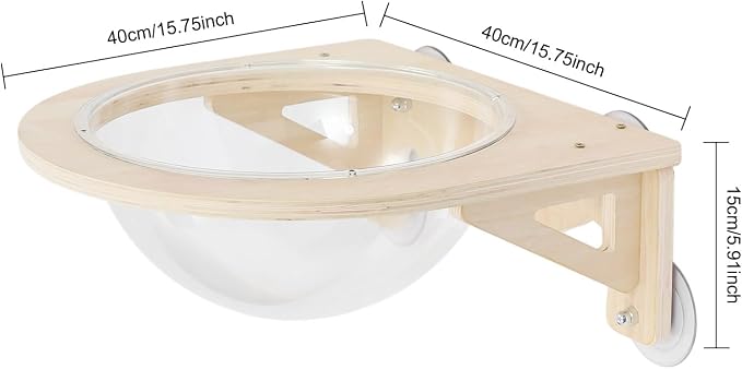 Transparent Cat Window Perch and Wall Shelves with 5 Strong Suction Cups, Cat Wall Capsule Bed Floating Pet Nest for Indoor Cats Climbing and Sleeping, Space-Saving Furniture