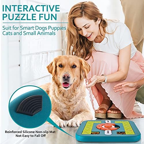 Dog Puzzle Toys, Treat Dispensing Dog Enrichment Toys for IQ Training and Brain Stimulation, Interactive Mentally Stimulating Toys as Gifts for Puppies, Cats, Dogs (M-Level 3)