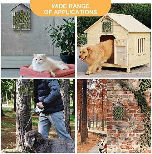 Dog Poop Bag Dispenser, Wall Mount Waterproof Outdoor or Indoor Cat Bag Dispenser Holder, Clear Acrylic Pet Waste Bag Storage Container Station for Home, Yard, Porch, Lawn, Fence (Frame House)