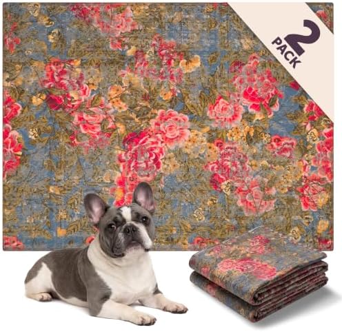 Lovewag Reusable Washable Dog Pee Pads, Heirloom Rose 36x48, 2 Pack