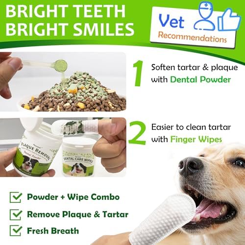 Petstoral Dental Care Wipes for Dogs and Cats, 50 Count
