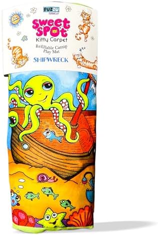 FUZZU Sweet Spot Kitty Carpet with Catnip | Cat Nip Carpet | Carpet for Cats (Shipwreck)
