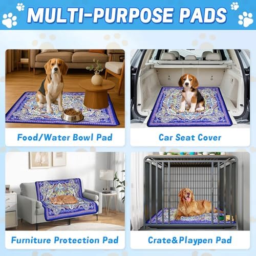 Reusable Pets Underpads, 2 Pack 18"x25" Washable Pee Pads for Dogs, Heavy Absorbency, Non-Slip and Leak-Proof Puppy Pee Mat for Crate, Couch, Floor and Pet Housebreaking