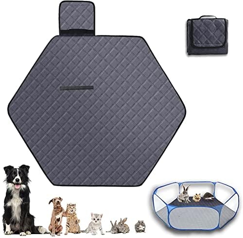 47' Hexagon Washable Guinea Pig Playpen Mat Leakproof Anti-Slip