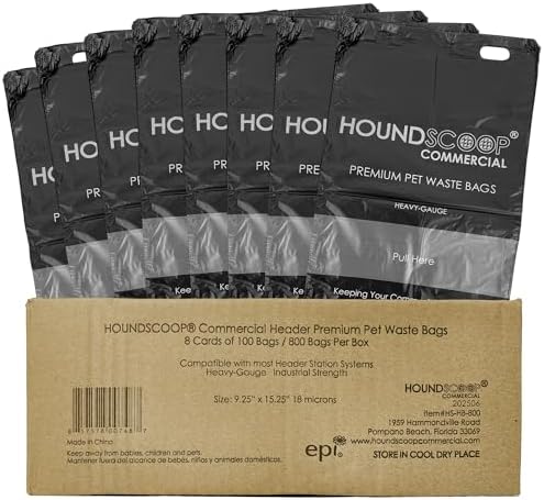 800 Ct XL Pull-Strap Header Dog Waste Bags for HOA Stations