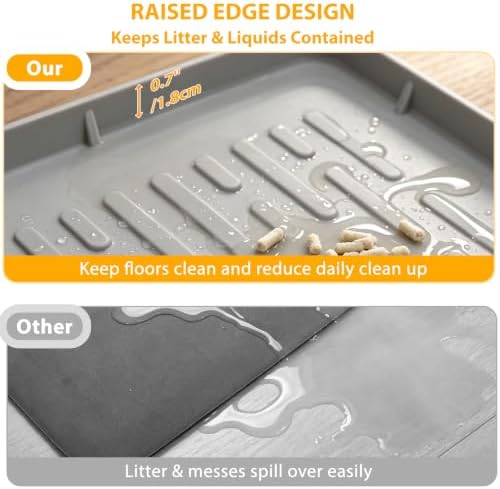 Cat Litter Box Mat, 47" x 35" Extra Large Silicone Cat Litter Mat