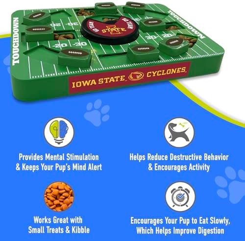 Pets First NCAA Iowa State Large Puzzle Toy - Interactive Dog Treat & Slow Feeding Toy