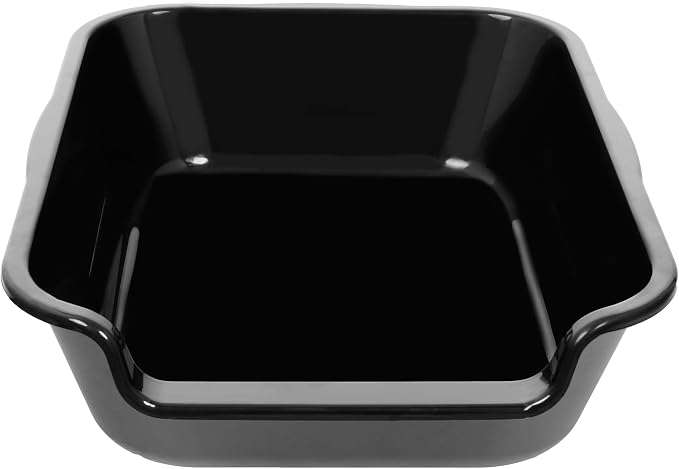 2 Pack of Extra Large Cat Litter Box (ABS Material), Low Entry Senior Litter Pen for Geriatric Kitty Big Cats, Jumbo Pet Safe Litter Boxes Tray for Indoor Pets Potty (Black, 20"L x 15.5"W)