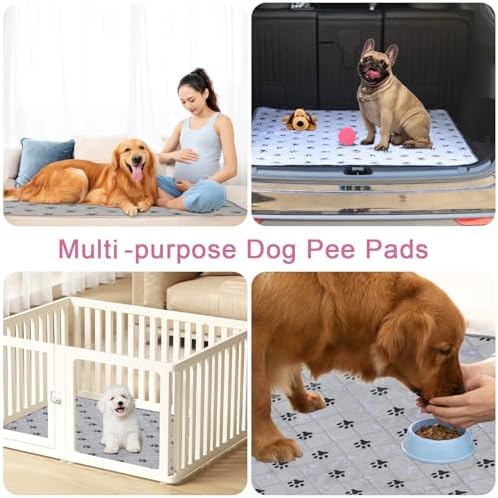 JERIA 2 Pack 36"x 41" Waterproof Non Slip Wee pad，Reusable Washable Pee Pads for Dogs，Absorbent and Leakproof Training Mats for Potty, Bed, Sofa, Potty Training
