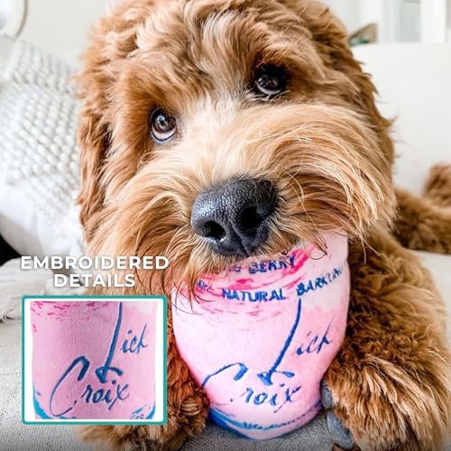 Haute Diggity Dog LickCroix Barkling Water Plush Dog Toy, Drink Parody Toy