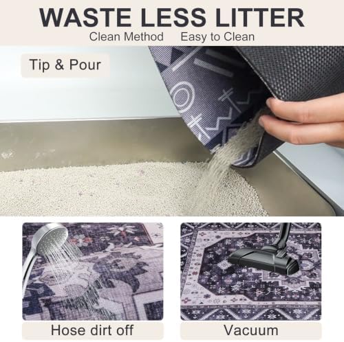 BEAUTYZOO Cat Litter Mat, 28" x 36" Large Litter Trapping Mat, Waterproof
