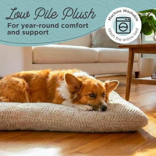 Best Friends by Sheri Comfy Crate Dog Bed Washable, Oyster, 36" x 24"