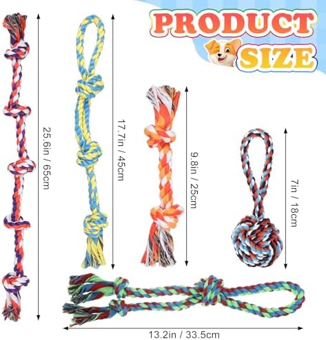 Wettarn 15 Pcs Dog Rope Toys for Medium Large Dogs, Heavy Duty Tug Toys