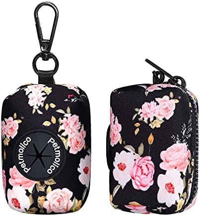 Petmolico Dog Poop Bag Holder Dispenser 2 Pack, Pink Rose