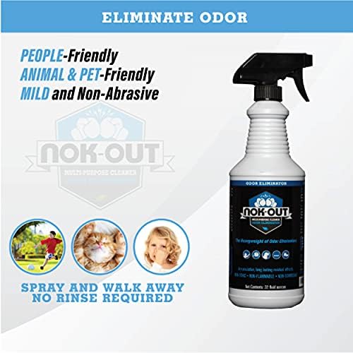 NOK OUT Odor Remover, Pet Deodorizer and Cleaning Spray, Made in the USA, 16 Fluid Ounce Spray, 4-Pack