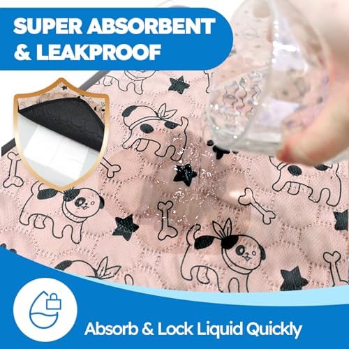 Washable Pee Pads for Dogs, Reusable Puppy Pads, Absorbent & Leakproof Potty Pads for Dogs and Cats, Non-Slip Pet Training Pads for Whelping Playpen Crate, Coffee 28"x40"