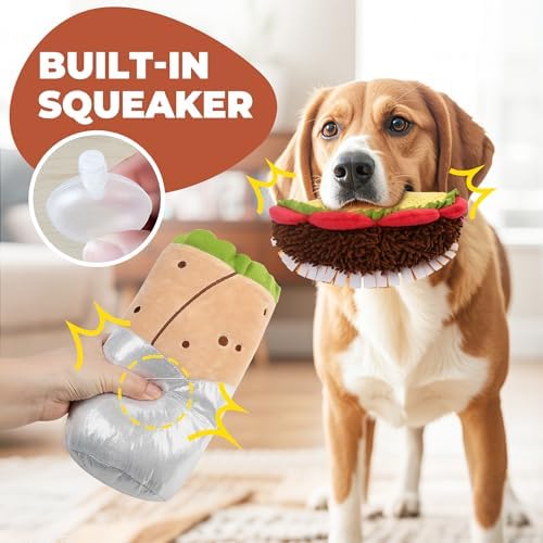 PrimePets 3PCS Plush Squeaky Dog Toys, Pet Toy for Small Medium Large Dogs