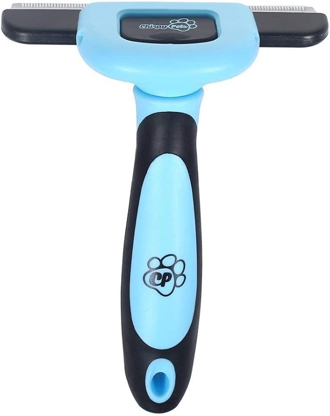 Chirpy Pets Pet Grooming Brush for Shedding, Long & Short Hair, Reduces Shedding by More Than 95%, Professional Deshedding Tool for Dog & Cat, Black